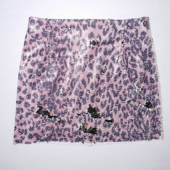 Free People Cheetah Print Sequin Mini Skirt - Picture 13 of 13